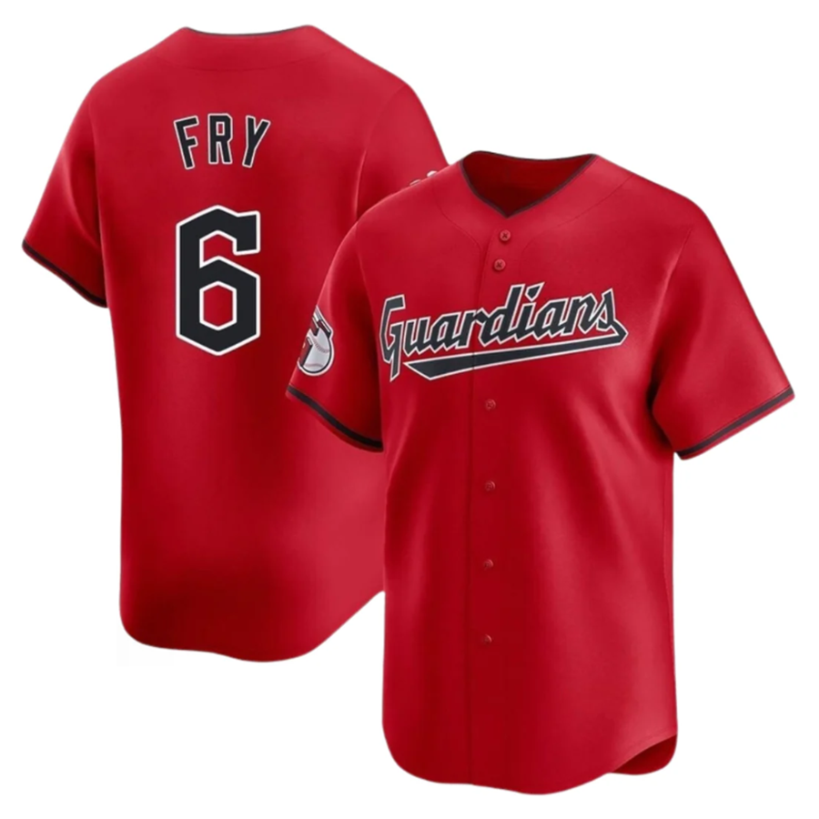 Custom #6 Red CLE Baseball Shirt Top