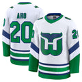 Custom #20 White Throwback CAR Hockey Shirt Top