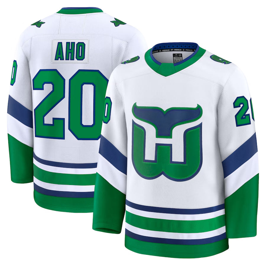 Custom #20 White Throwback CAR Hockey Shirt Top