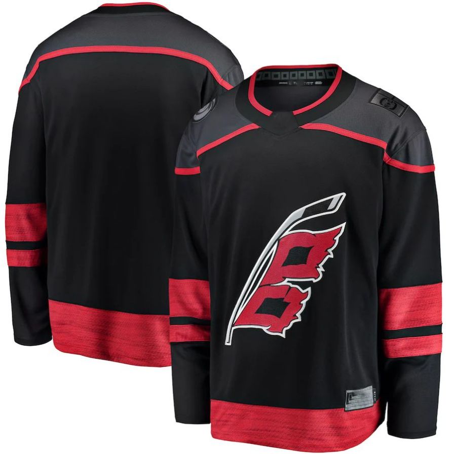 C.Hurricanes Blank Player Fanatics Home Breakaway Black Stitched Hockey Jerseys