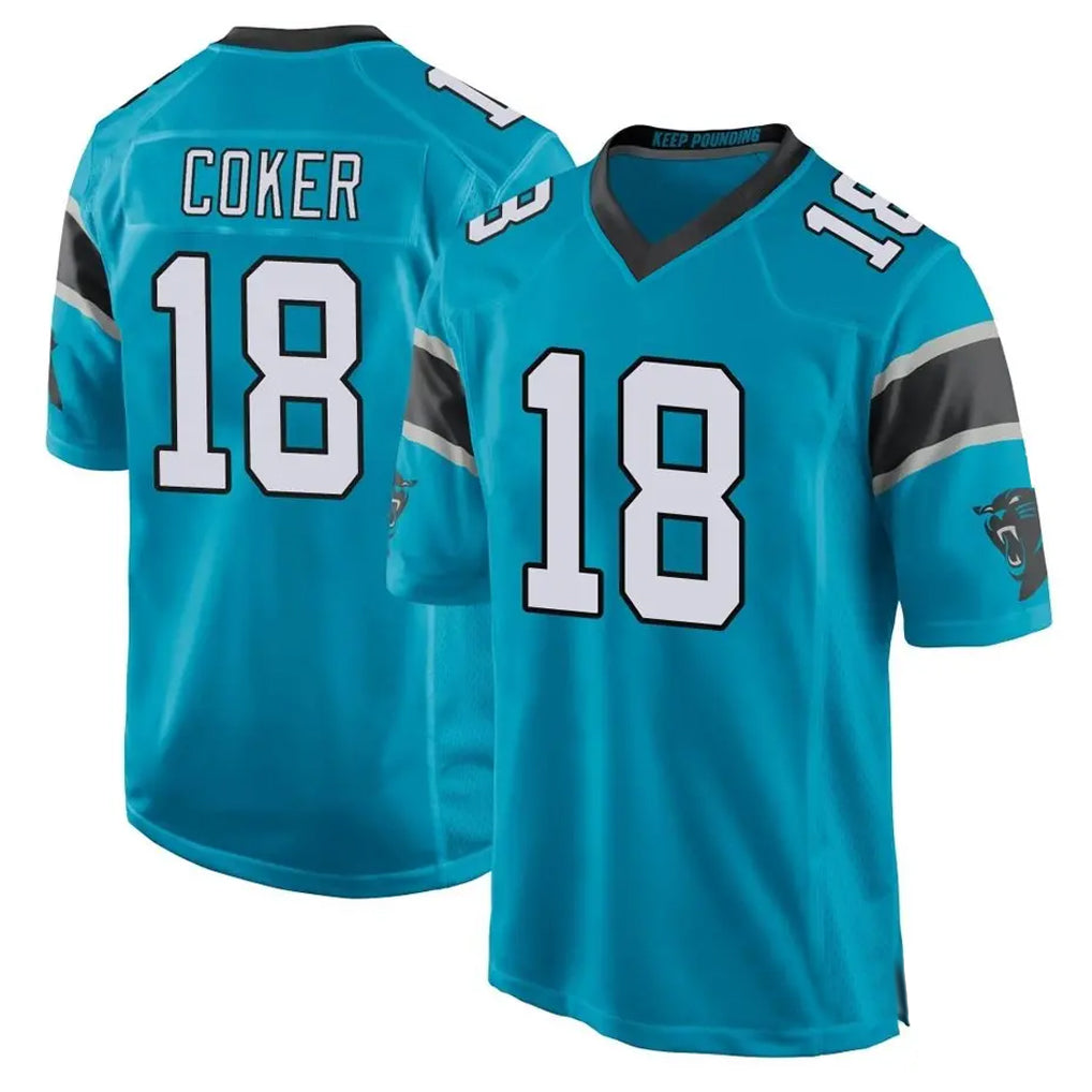 Custom #18 Blue CAR Football Shirt Top