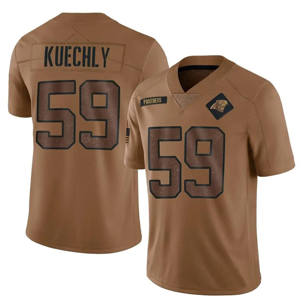 C.Panthers #59 Luke Kuechly Player Brown Salute To Service Limited Football Jerseys