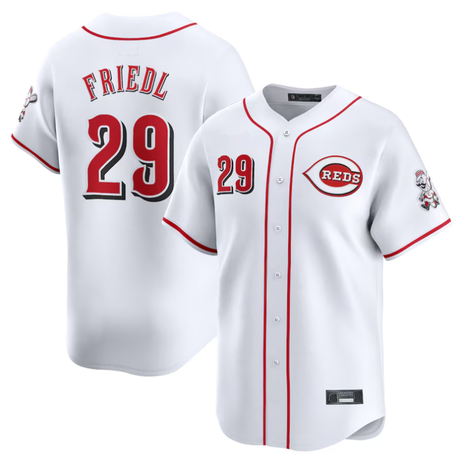 Custom #29 White CIN Baseball Shirt Top
