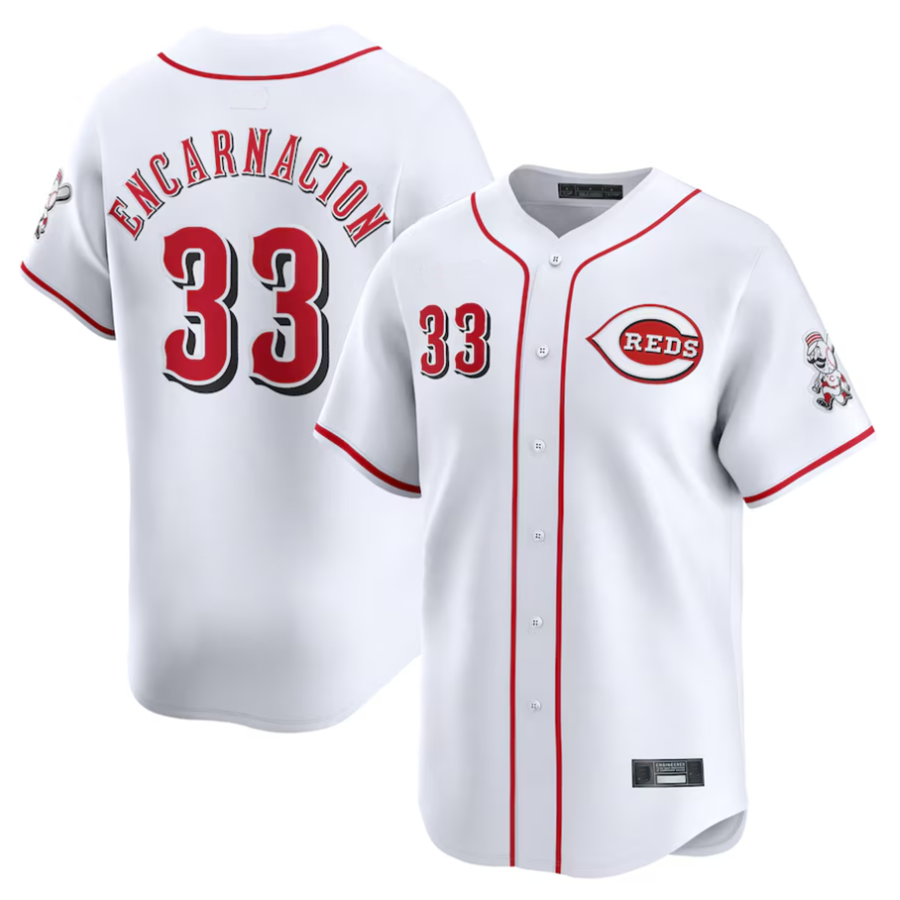 Custom #33 White CIN Baseball Shirt Top