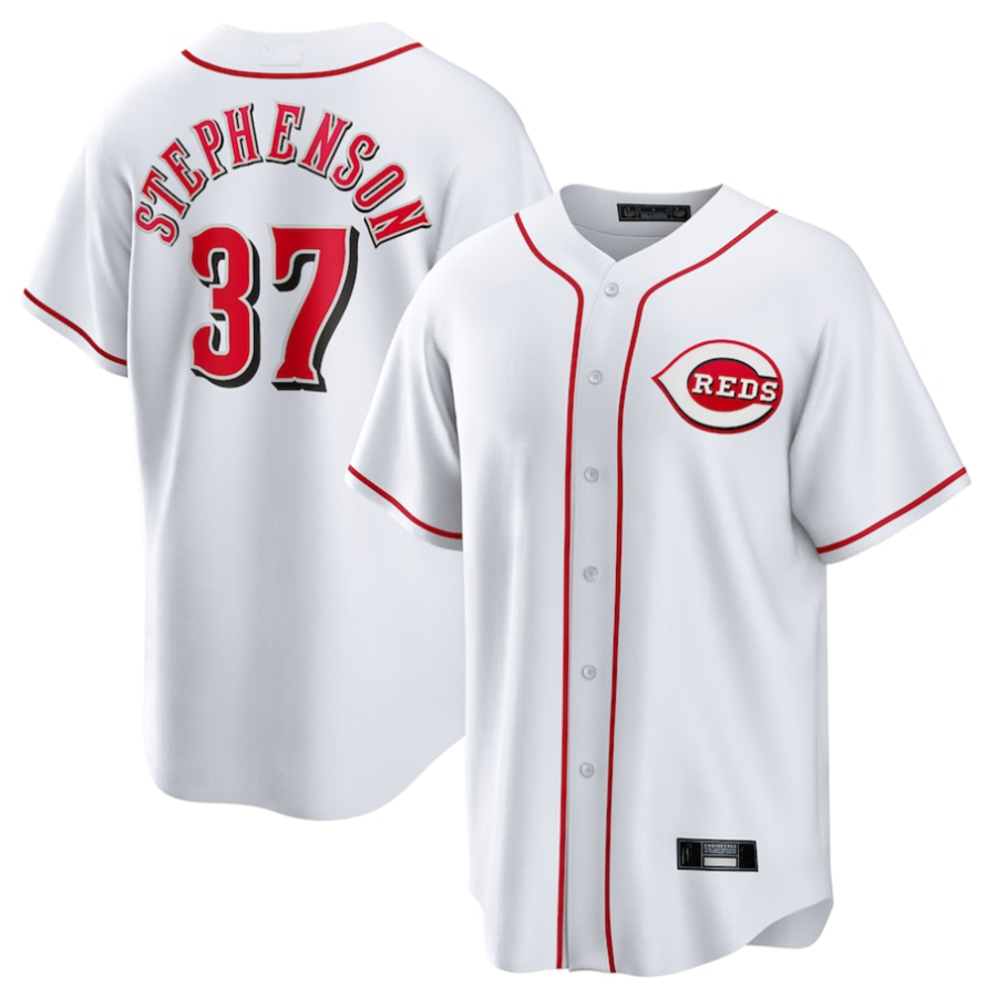 Custom #37 White CIN Baseball Shirt Top