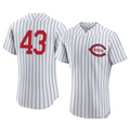 Custom #43 White CIN Baseball Shirt Top
