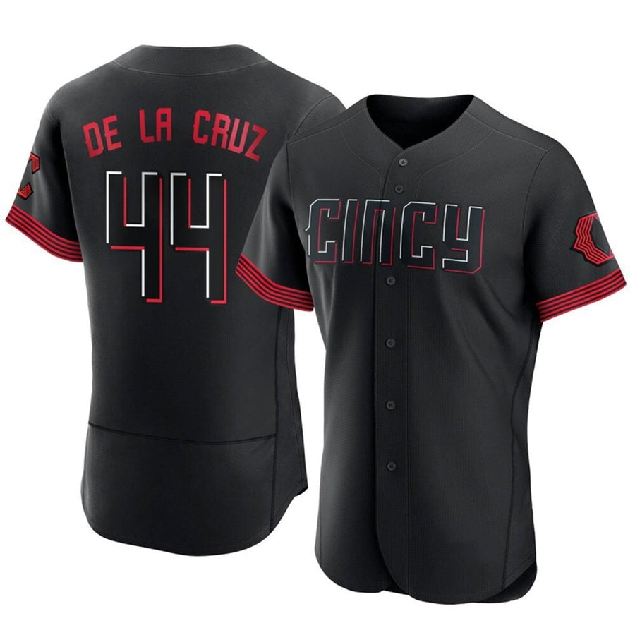 Custom #44 Black City Connect CIN Baseball Shirt Top