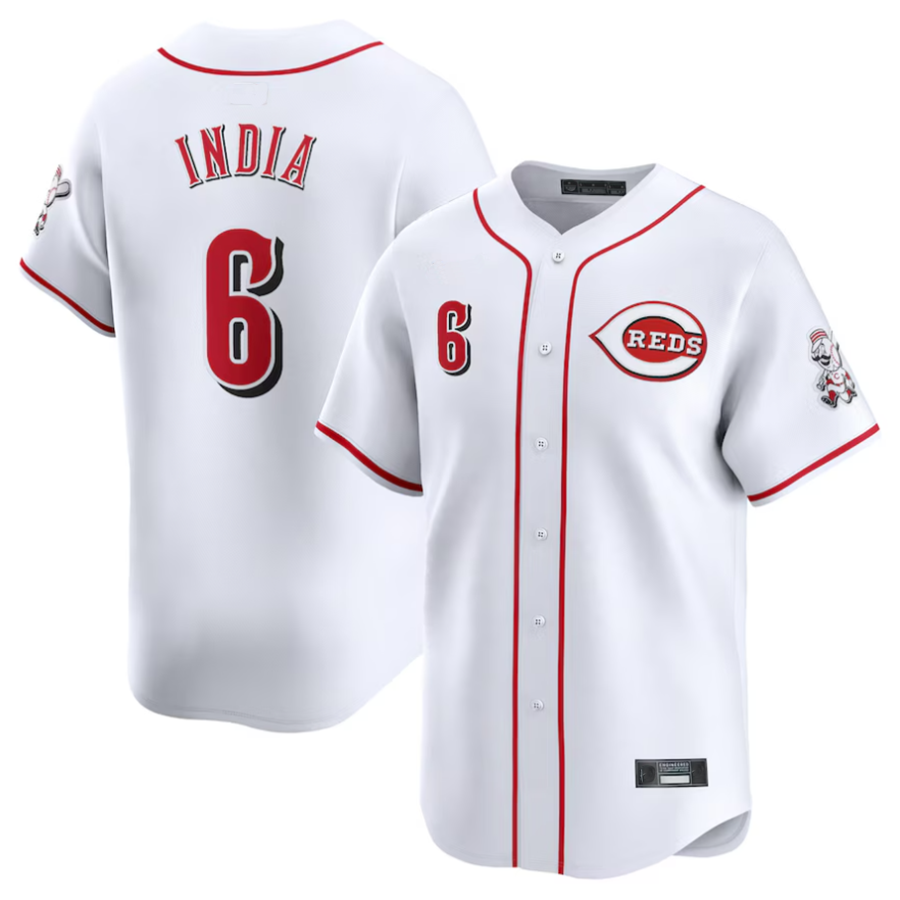 Custom #6 White CIN Baseball Shirt Top