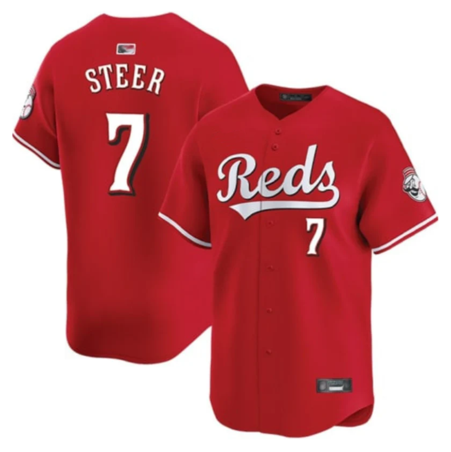 Custom #7 Red CIN Baseball Shirt Top