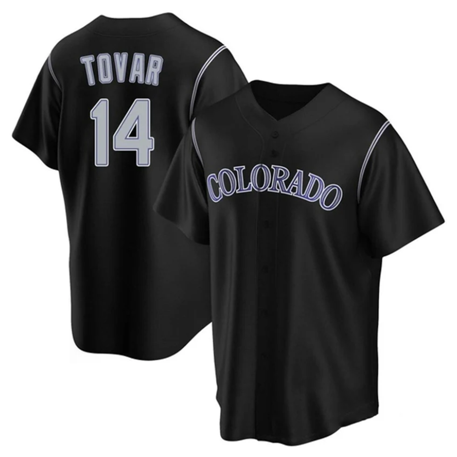 Custom #14 Black COL Baseball Shirt Top