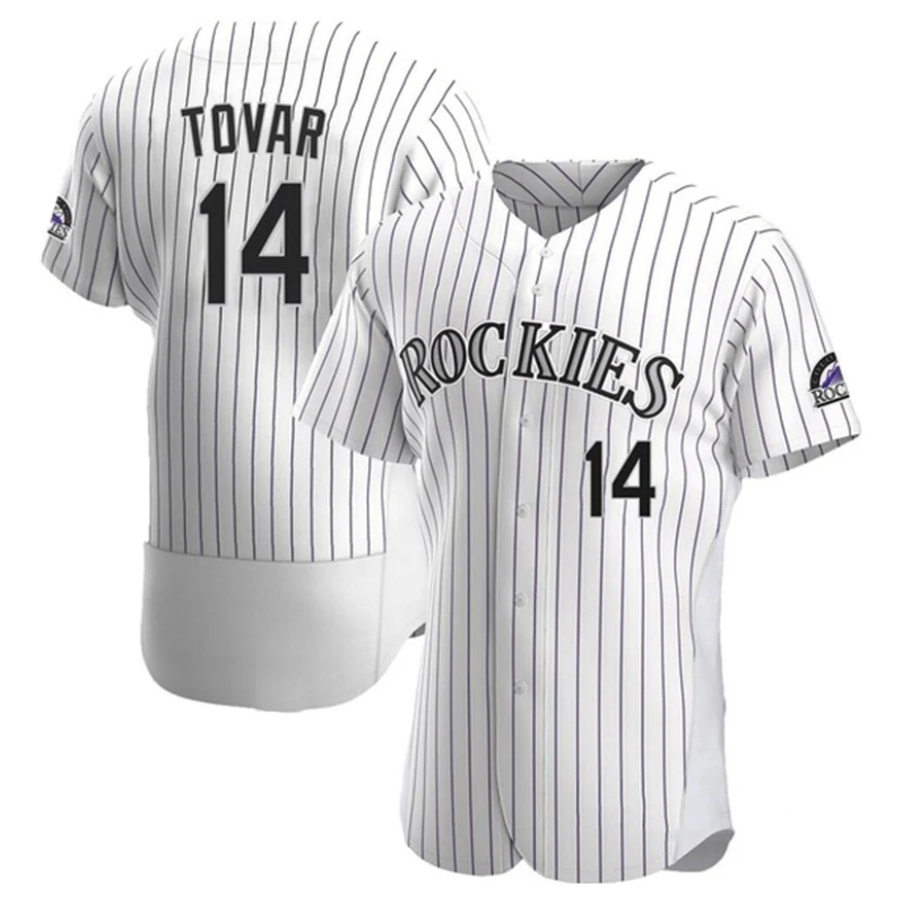 Custom #14 White COL Baseball Shirt Top