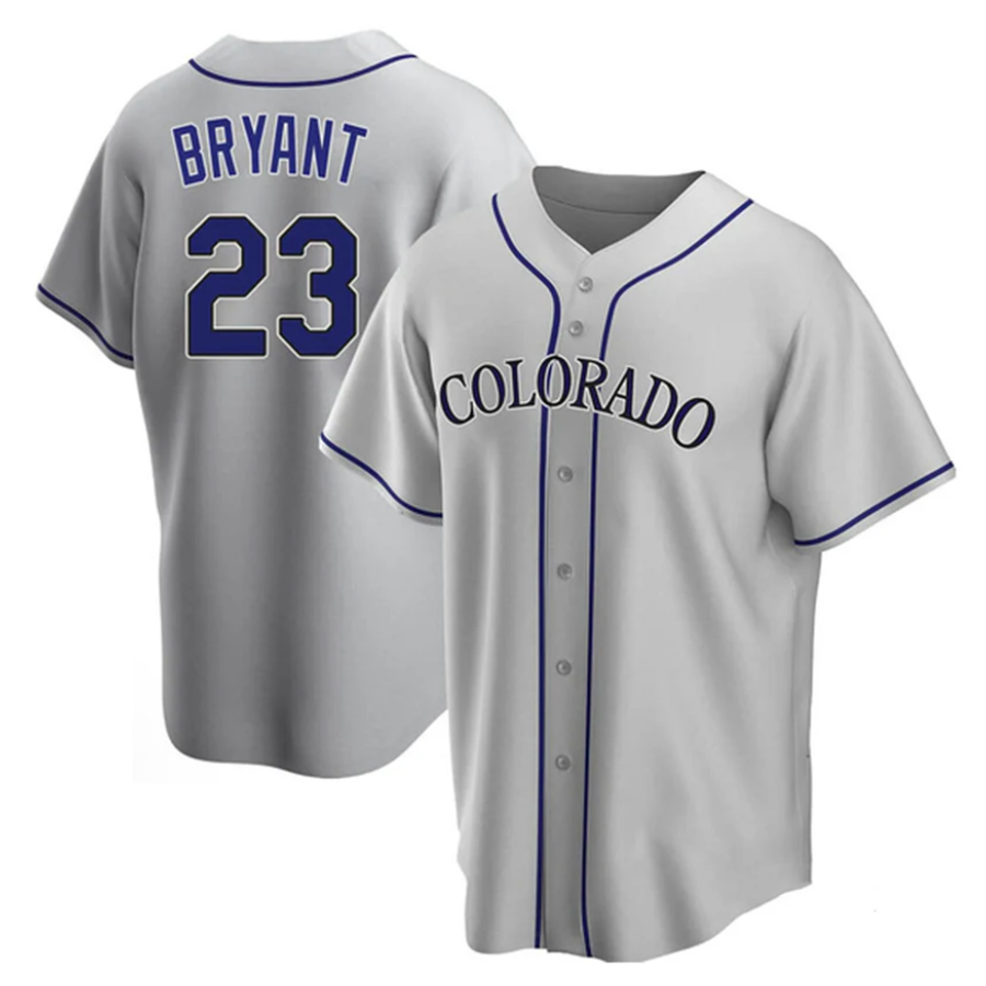 Custom #23 Gray COL Baseball Shirt Top