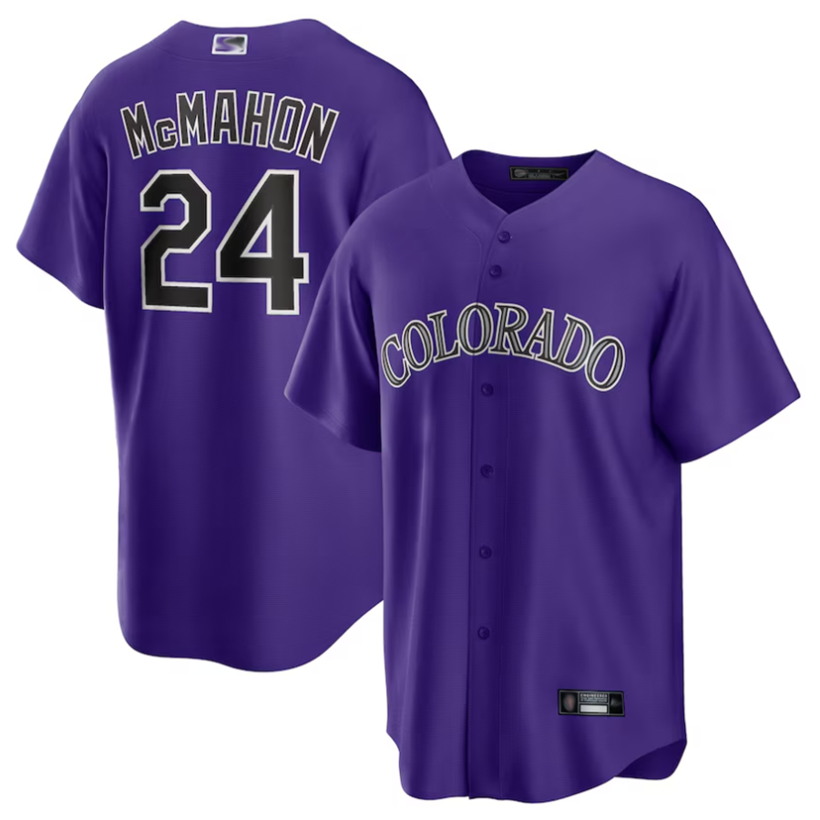 Custom #24 Purple COL Baseball Shirt Top