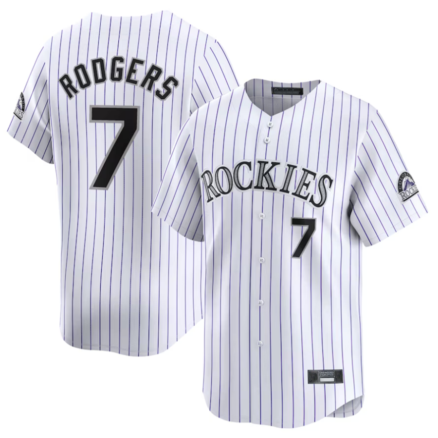 Custom #7 White COL Baseball Shirt Top