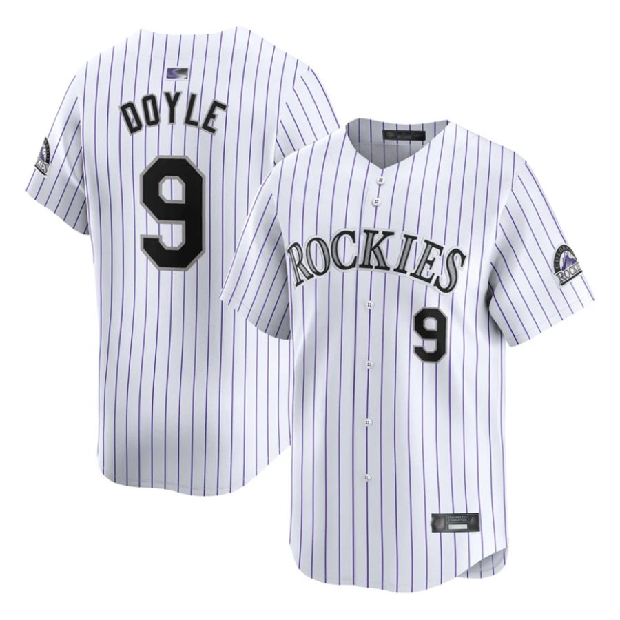Custom #9 White COL Baseball Shirt Top