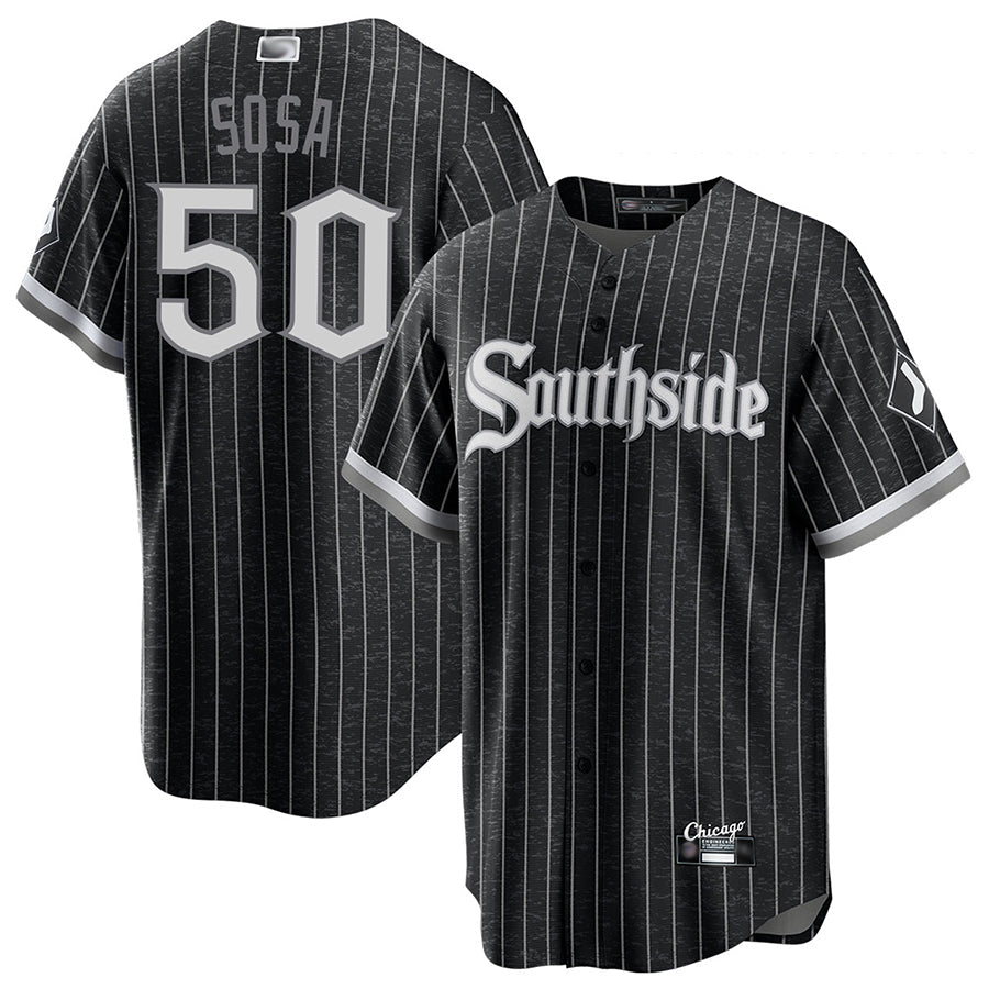 Custom #50 Black City Connect CWS Baseball Shirt Top