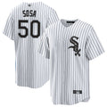 Custom #50 White CWS Baseball Shirt Top