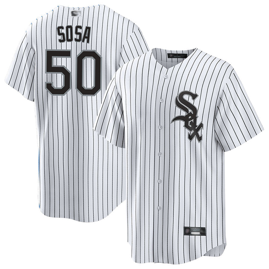 Custom #50 White CWS Baseball Shirt Top
