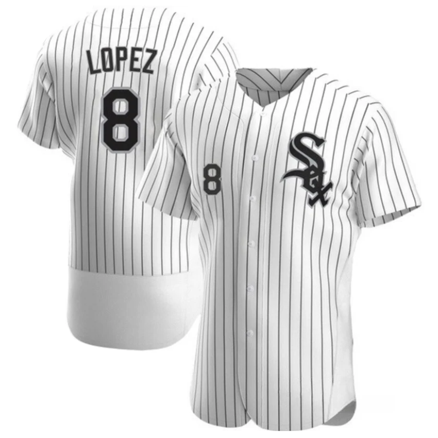 Custom #8 White CWS Baseball Shirt Top