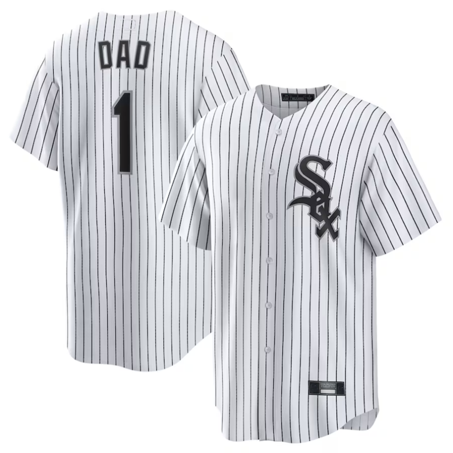Custom #1 White CWS Baseball Shirt Top
