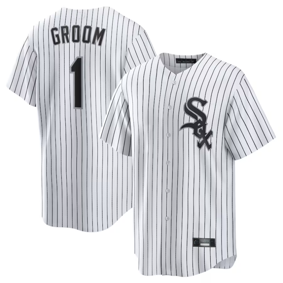 Custom #1 White CWS Baseball Shirt Top
