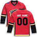 Custom C.Flames Supporters Branded Alternate Replica Red Stitched American Hockey Jerseys
