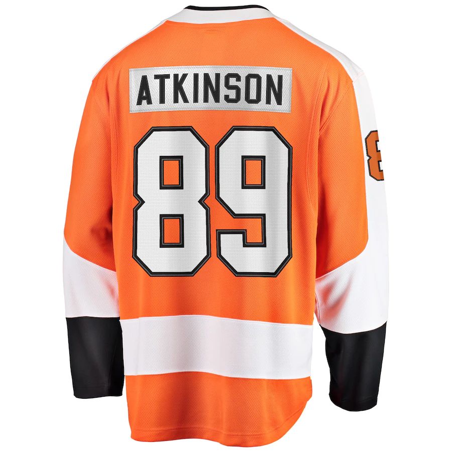 P.Flyers #89 Cam Atkinson Supporters Branded Breakaway Player Jersey  Orange Stitched American Hockey Jerseys