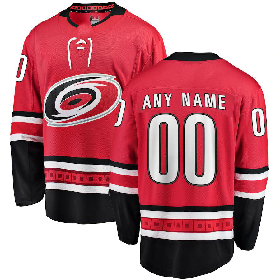 Custom C.Hurricanes Supporters Branded Home Breakaway Jersey Red Stitched American Hockey Jerseys