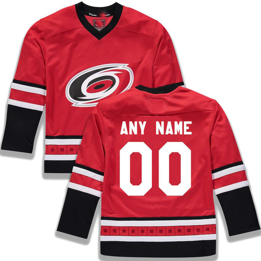 Custom C.Hurricanes Supporters Branded Home Replica Red Stitched American Hockey Jerseys