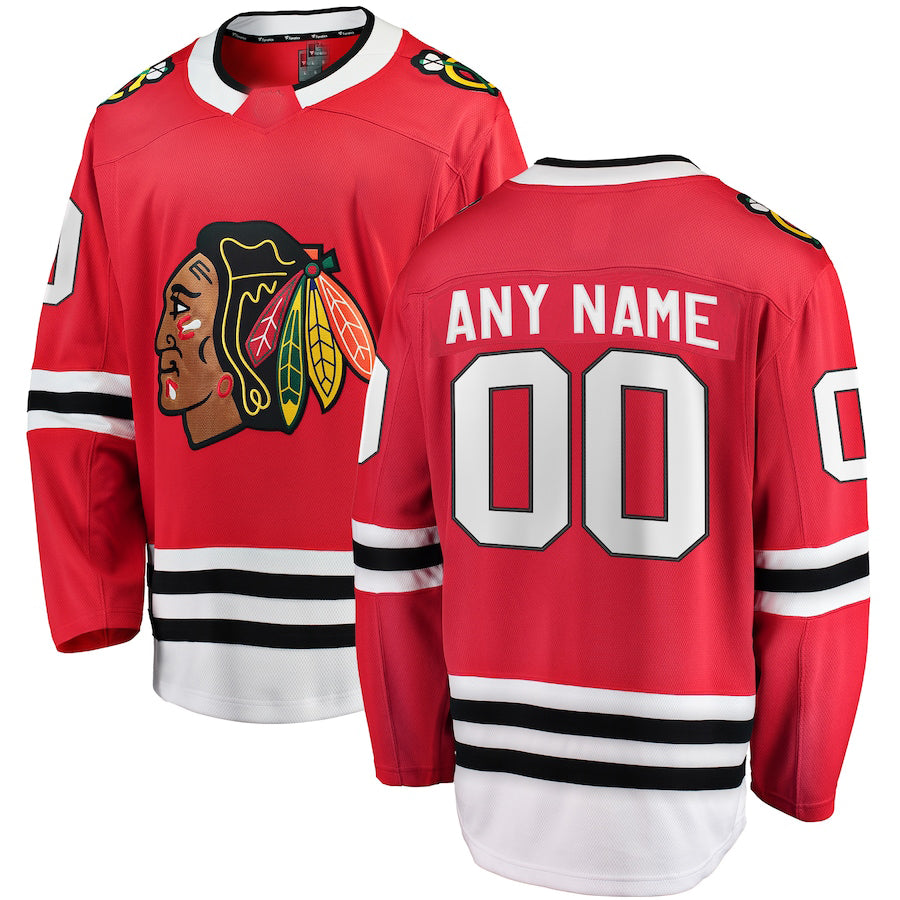 Custom C.Blackhawks Supporters Branded Home Breakaway Jersey Red Stitched American Hockey Jerseys