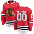 Custom C.Blackhawks Supporters Branded Home Breakaway Jersey Red Stitched American Hockey Jerseys