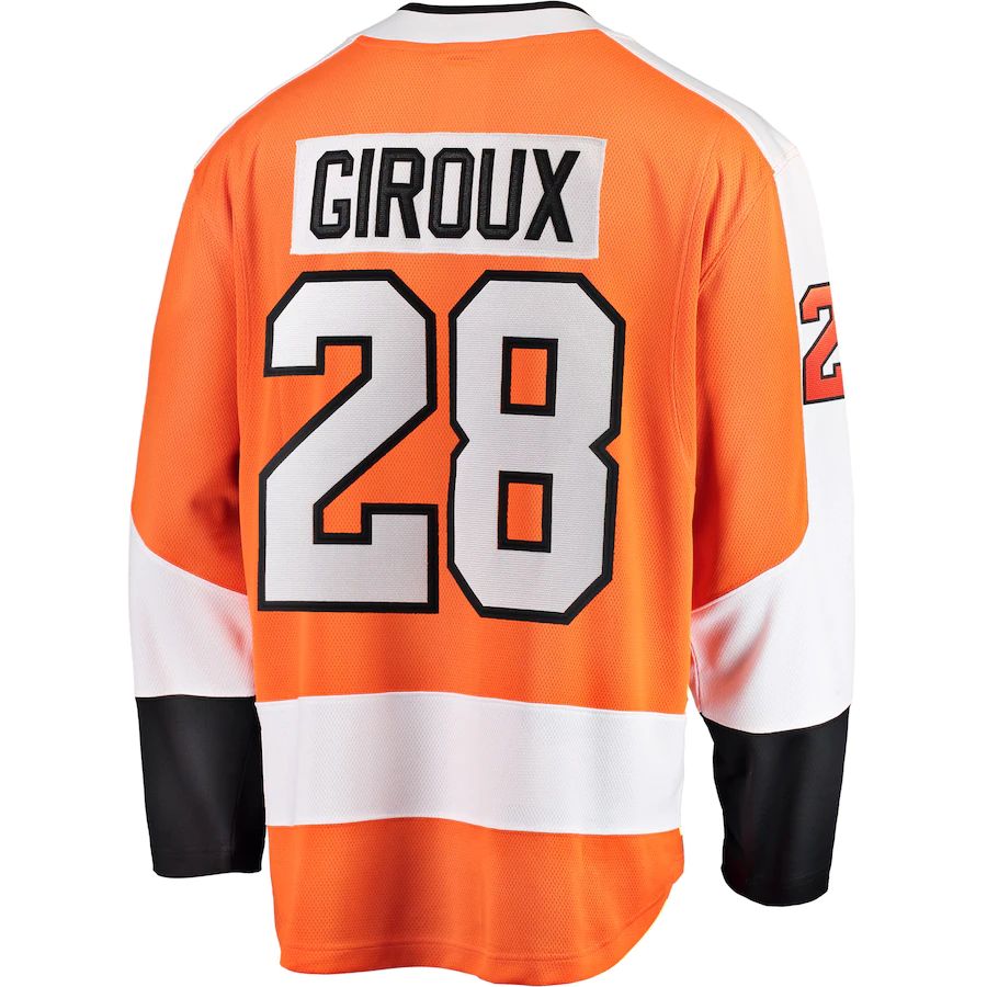 P.Flyers #28 Claude Giroux Supporters Branded Home Breakaway Player Jersey  Orange Stitched American Hockey Jerseys