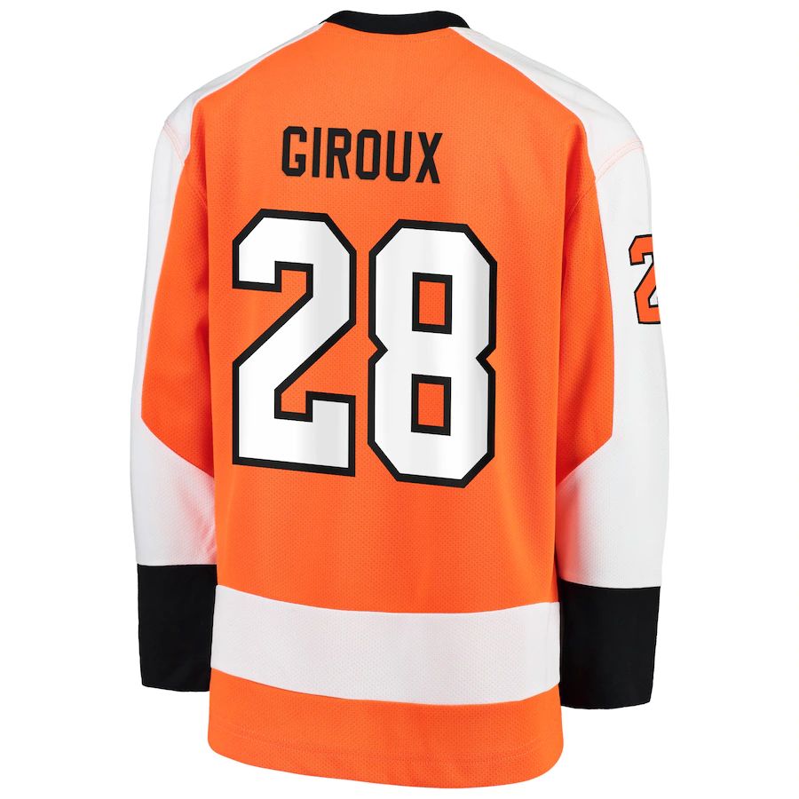 P.Flyers #28 Claude Giroux Supporters Branded Replica Player Jersey Orange Stitched American Hockey Jerseys