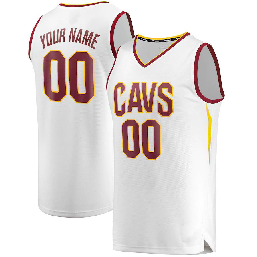 Custom C.Cavaliers Supporters Branded Fast Break Replica Jersey White Association Edition American Stitched Basketball Jersey