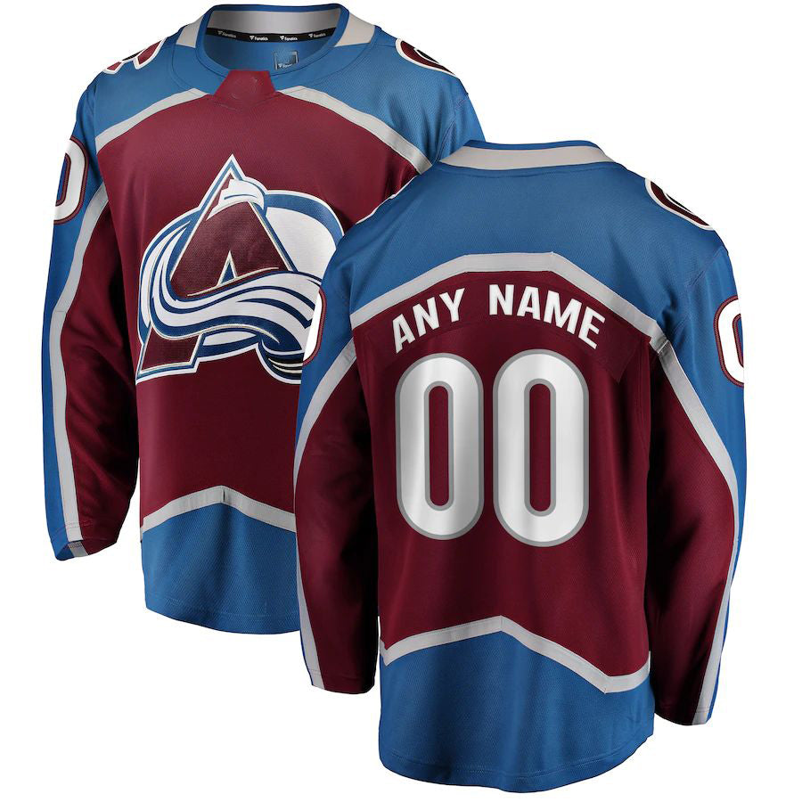 Custom C.Avalanche Supporters Branded Home Breakaway Burgundy Stitched American Hockey Jerseys