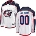 Custom C.Blue Jackets T Supporters Branded Away Breakaway ersey White Stitched American Hockey Jerseys