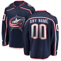 Custom C.Blue Jackets Supporters Branded Home Breakaway Navy Stitched American Hockey Jerseys
