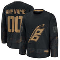 Custom C.Hurricanes Supporters 2024 Military Appreciation Personalized Long Sleeve Practice Jersey - Black Stitched American Hockey Jerseys