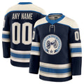 Custom C.Blue Jackets Supporters Alternate Premium Jersey - Navy Stitched American Hockey Jerseys