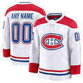 Custom M.Canadiens Supporters Away Premium Jersey - White Stitched American Hockey Jerseys