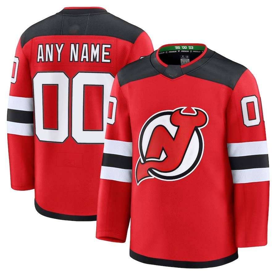 Custom NJ.Devils Supporters Home Premium Jersey - Red Stitched American Hockey Jerseys