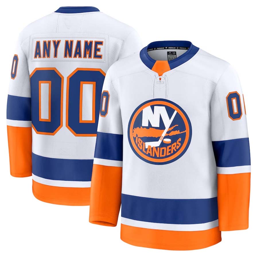 Custom NY.Islanders Supporters Away Premium Jersey - White Stitched American Hockey Jerseys