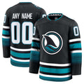 Custom SJ.Sharks Supporters Alternate Premium Jersey - Black Stitched American Hockey Jerseys