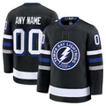 Custom TB.Lightning Supporters Alternate Premium Jersey - Black Stitched American Hockey Jerseys