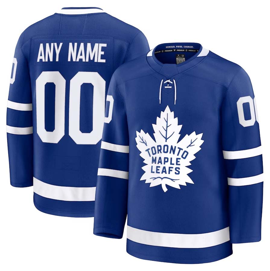 Custom T.Maple Leafs Supporters Home Premium Jersey - Blue Stitched American Hockey Jerseys