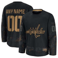 Custom W.Capitals Supporters 2024 Military Appreciation Personalized Long Sleeve Practice Jersey - Black Stitched American Hockey Jerseys