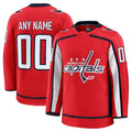 Custom W.Capitals Supporters Home Premium Jersey - Red Stitched American Hockey Jerseys
