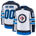 Custom W.Jets Supporters Away Premium Jersey - White Stitched American Hockey Jerseys