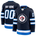 Custom W.Jets Supporters Home Premium Jersey - Navy Stitched American Hockey Jerseys