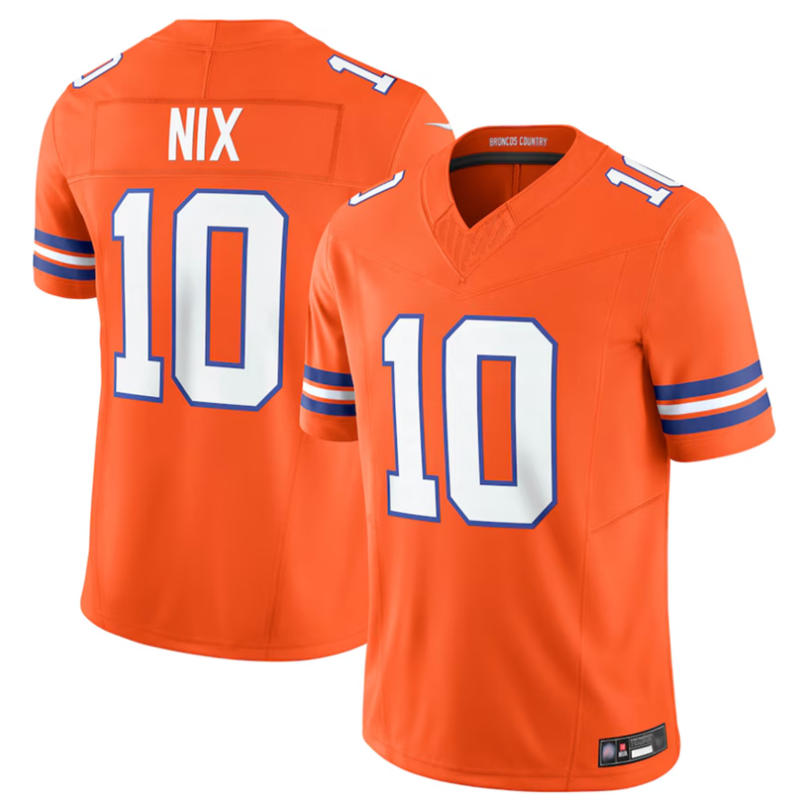 Custom #10 Orange DEN Football Shirt Top
